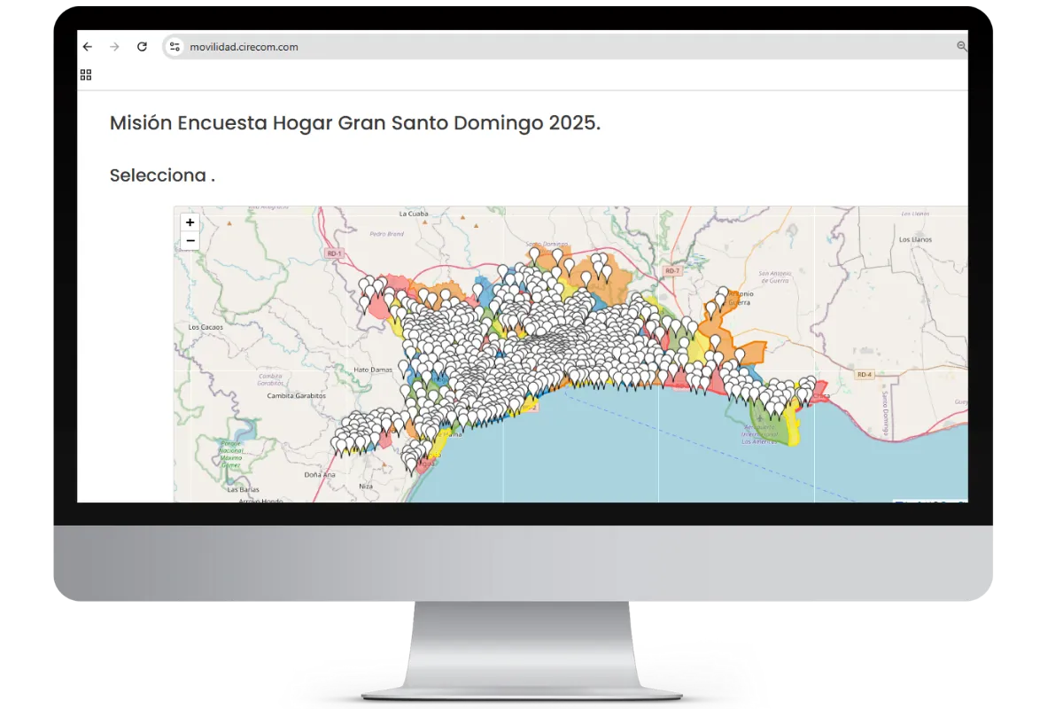 Mapa Misión Encuesta Hogar Gran Santo Domingo 2025 • Cirecom Movilidad